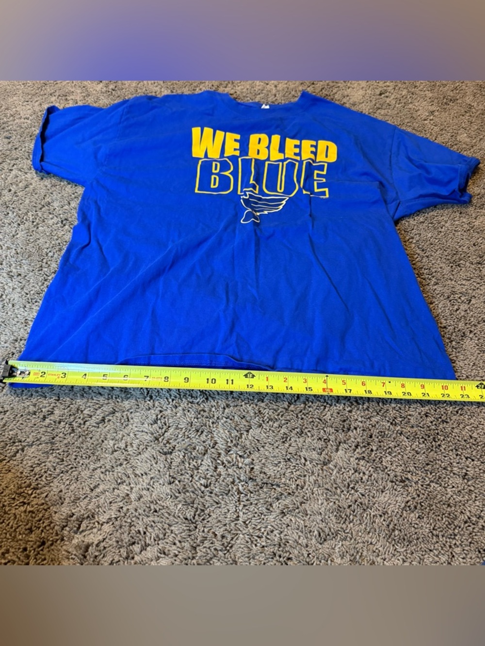 St. Louis We Bleed Blue Mens XL Blue NHL Hockey T-Shirt 100% Cotton SL - Picture 4 of 8